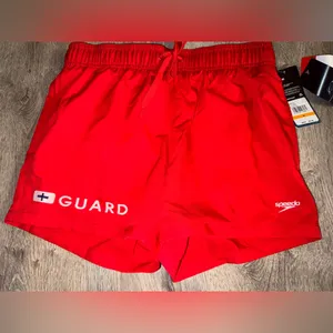 NEW SPEEDO Red Shorts Small Comfort Stretch thumbnail 4