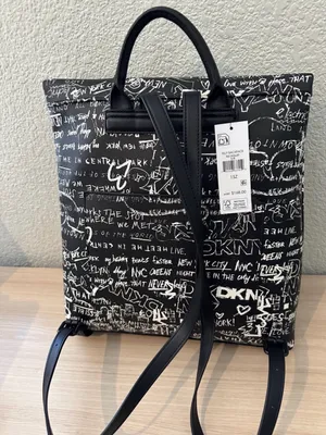 DKNY Black and White Graffiti Backpack thumbnail 5