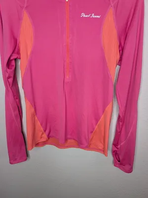 Pearl Izumi Womens Pink Orange Long Sleeve Quarter-Zip Cycling Top Size M thumbnail 3