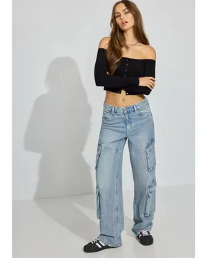 garage women’s baggy cargo jeans thumbnail 7