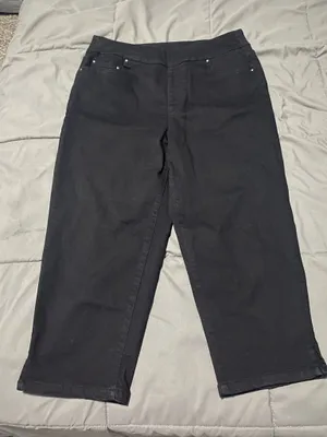 Black denim capri thumbnail 1