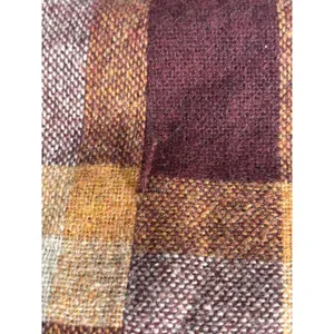 Vintage 70s Plaid Wool Blend Midi Skirt Burgundy Tan A Line AcademiaHeritage thumbnail 7