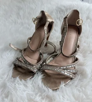 Kelly & Katie Reekie Gold Strappy Rhinestone Heeled Sandals thumbnail 1
