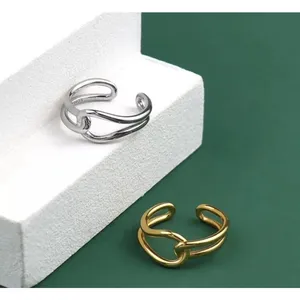 Minimalist Knot‎ Ring | 14k Yellow Gold Plated Sterling Silver thumbnail 11