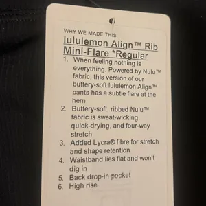 Lululemon Leggings Rib Min-Flare Regular* New With Tags thumbnail 7