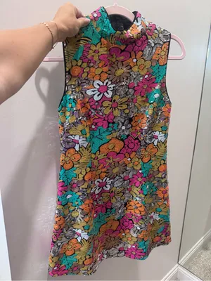 Floral Sequin Shift Dress thumbnail 2