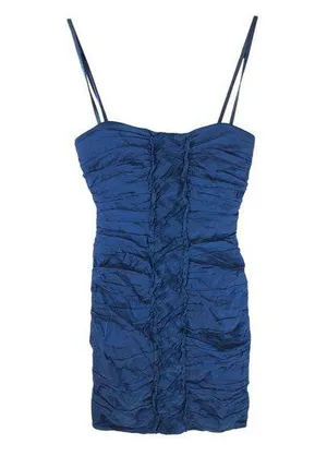 BCBG MaxAzria Strapless Mini Dress Ruched Bodycon Cobalt Blue 4 thumbnail 1