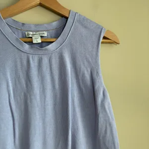 Vintage Coldwater Creek Silk Cotton Knit Sweater Tank L 14 Purple Women Top thumbnail 2