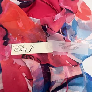 Eliza J Floral Halter Neck Popover Floral Maxi Dress Pink Multi Mock Size 10 thumbnail 7