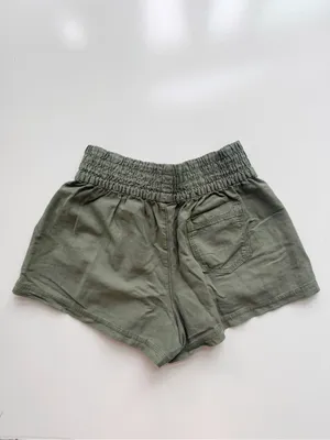 Aerie Babewatch High Waisted Pull-On Shorts size M Olive Green thumbnail 7