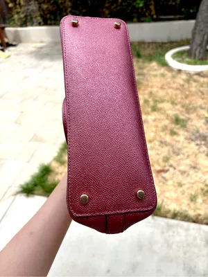 Coach Crossbody Handbag With Long Strap Gold Hardware Metallic Red/Pink thumbnail 5