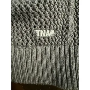 TNA‎ Aritzia Womens Navy Blue Cotton Mesh Open Knit Crewneck Sweater Size M thumbnail 5