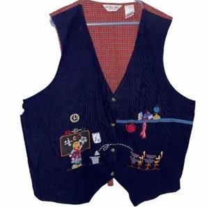 Vintage Women's 3X Classroom Teacher Student Embroidered Vest thumbnail 1