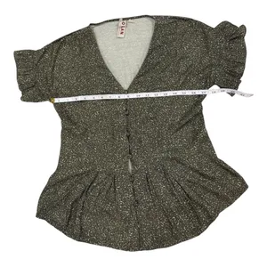 Anthropologie Y2K‎ Green Print blouse thumbnail 4