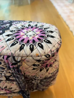 Vera Bradley Quilted Tote Purple Grey Floral Y2K thumbnail 6