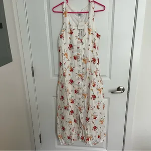 Altar'd State White Floral Button-Front Midi Dress thumbnail 6