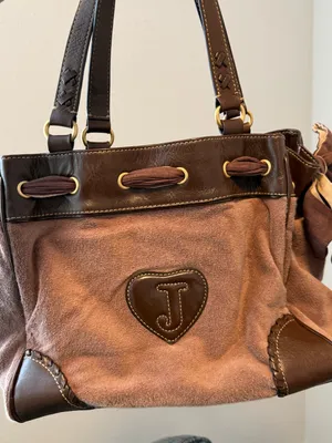 Juicy Couture Brown Suede Logo Tote Bag thumbnail 4