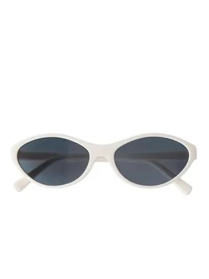Amazon White Oval sleek trendy sunglasses thumbnail 2
