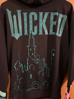 Loungefly Wicked Elphaba & Glinda Split‎ Unisex Hoodie Medium thumbnail 10