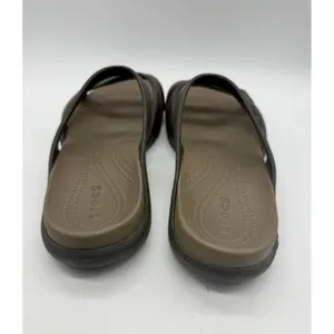 Women's 8 M Crocs Meleen Twist Brown Sandals 202497 Slip-On Flat Open Toe Slides thumbnail 3