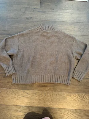 Lucky Brand Brown Cable Mock Neck Sweater Size Small - C33-046 thumbnail 5