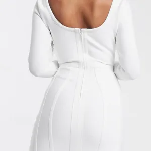 Band of Stars Bodycon Dress‎ White Sweetheart Neck Party Cocktail NWT thumbnail 7