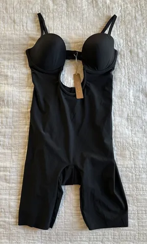 Skims Deep Plunge Shapewear Mid Thigh Bodysuit Black NWT NEW Small Onyx thumbnail 1