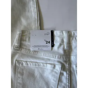 KanCan White High Rise Ankle Skinny Jeans Distressed Frayed Tulip Hem 1/24 NEW thumbnail 5