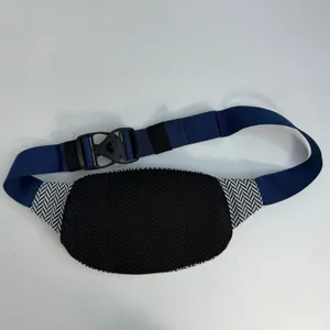 KAVU Fanny‎ Pack Waist Bum Sling Bag Blue White Chevron Geometric Pouch Hiking thumbnail 5