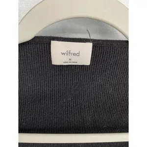 Aritzia Wilfred Womens Top Black Ribbed Sweetheart Neckline Long Sleeve Size M thumbnail 5