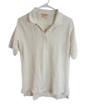 Brooks Brothers Vintage Polo Shirt Womens Size Medium White Logo USA thumbnail 1