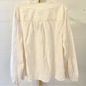 Women's Long Sleeve Popover Blouse‎ - Universal Thread™ Cream L thumbnail 5