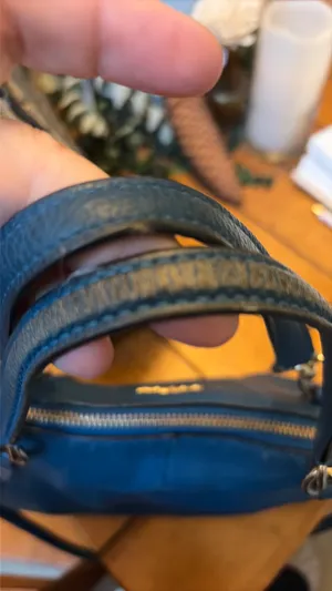Coach Blue PebbledLeather Shoulder or crossbody bag with silver hardware thumbnail 10
