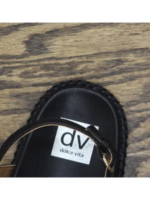 NWT DV Dolce Vita Pacey Round Toe Ring Footbed Flat Sandals PACEY Black 9M thumbnail 14