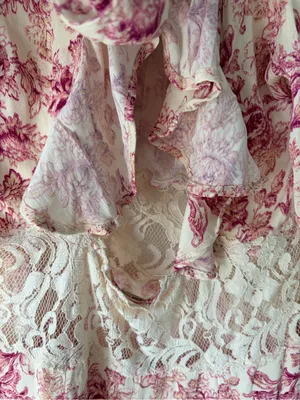 Free People Lucie NWTs Pink Cream Lace Mini Floral Dress size 6 thumbnail 8