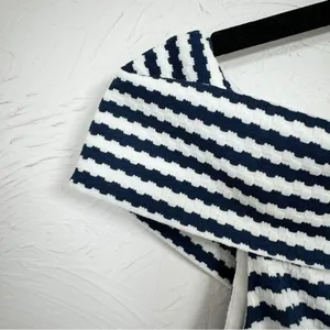 Hutch Blue White Striped Off Shoulder Asymmetrical Mini Dress Womens S Preppy thumbnail 15