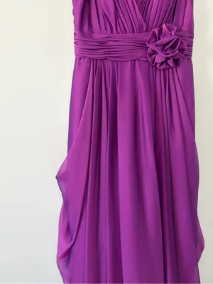 JS Collections Purple Sleeveless Chiffon V Neck A Line Formal Maxi Gown 6 thumbnail 5