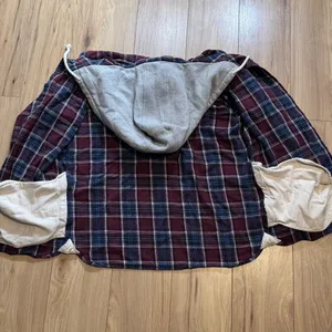 Vans Blue & Maroon Plaid Hooded Shacket • Small Pre-owned In great condition! thumbnail 2