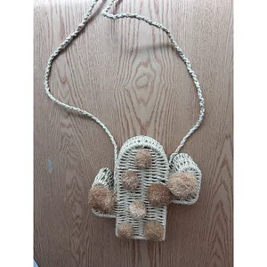 New Women’s Savanna Straw Cactus 🌵Handbag👜Purse Snap Closure Natural 7.5”x7.5” thumbnail 9