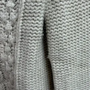 Banana Republic cream cable soft thick knit crewneck sweater cotton neutral S thumbnail 7