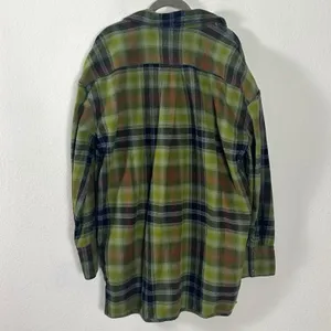 Free People Grunge 90s Flannel Plaid Izzie Cargo Shirt Jacket Shacket Medium thumbnail 11