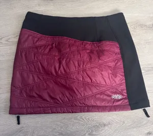 SKHOOP Karolin Short Insulated Skirt Burgundy Quilted Primaloft Mini Large thumbnail 1