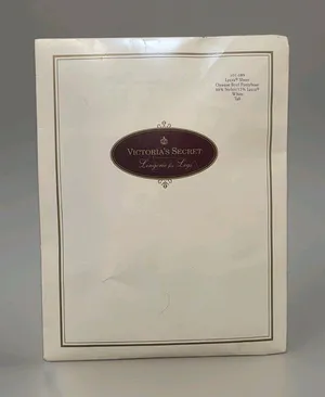Victoria’s Secret White Lycra Sheer Opaque Brief Pantyhose 1992 Vintage New thumbnail 1