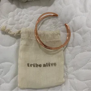 Rose Gold Criss across Bangle Bracelet thumbnail 2