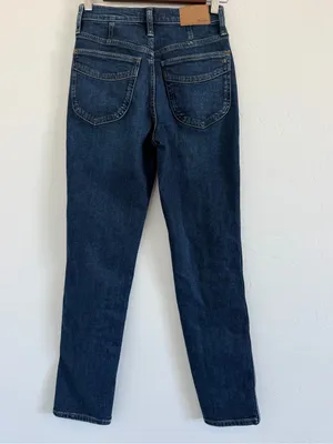 Madewell The Perfect Vintage Jeans 23 Myers Wash Dark Blue High Rise Straight thumbnail 4
