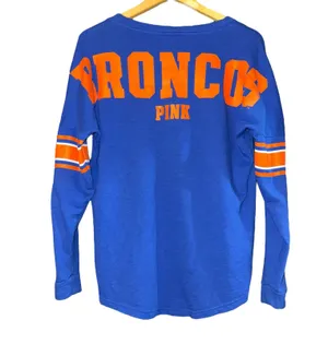 PINK - Victoria's Secret Broncos Sweatshirt XS Boise State College Collegiate Football thumbnail 1