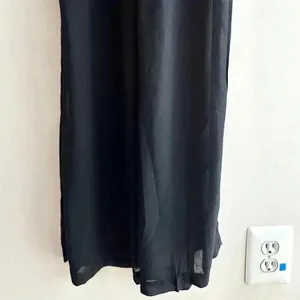Iris Los Angeles Black Strapless Jumpsuit, Flowy Chiffon Jumpsuit, Size Small thumbnail 4