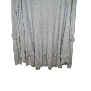 Free People We The Free Laguna Oversized Waffle Knit Thermal Top Women’s L Blue thumbnail 5
