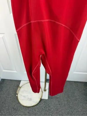 Free People Movement Red Capri Jumpsuit Romper Size S thumbnail 6