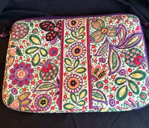 Vera Bradley Quilted Laptop Sleeve - Purple, Green & Pink Floral thumbnail 1